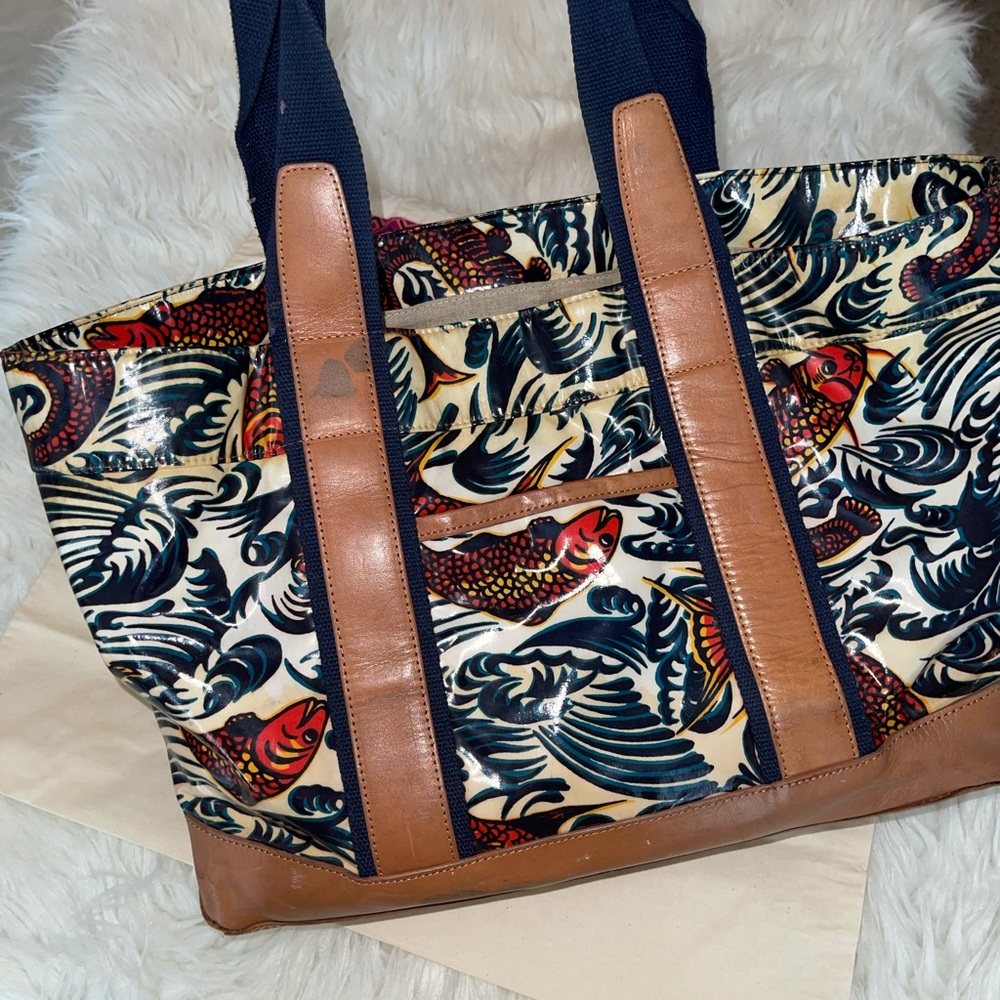 Tory Burch large fish print Ella tote bag - Picture 2 of 13